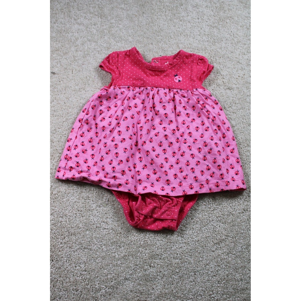 Child of‎ Mine Carter's Dress Bodysuit 3-6 Months Pink Ladybug Baby Girl Outfit
